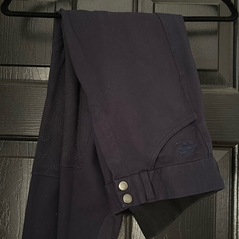 Knit Piper Knee Patch Breeches Navy Size 26 Midrise